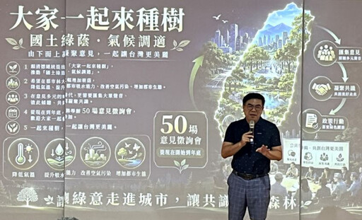 環境部長彭啓明說明國土綠蔭氣候調適政策。